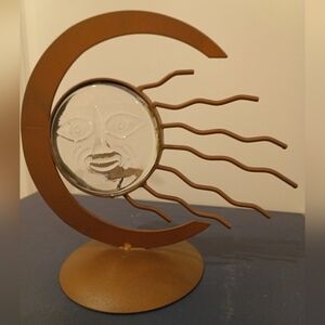 Vintage Artistic Sun and Moon Metal Candle Holder